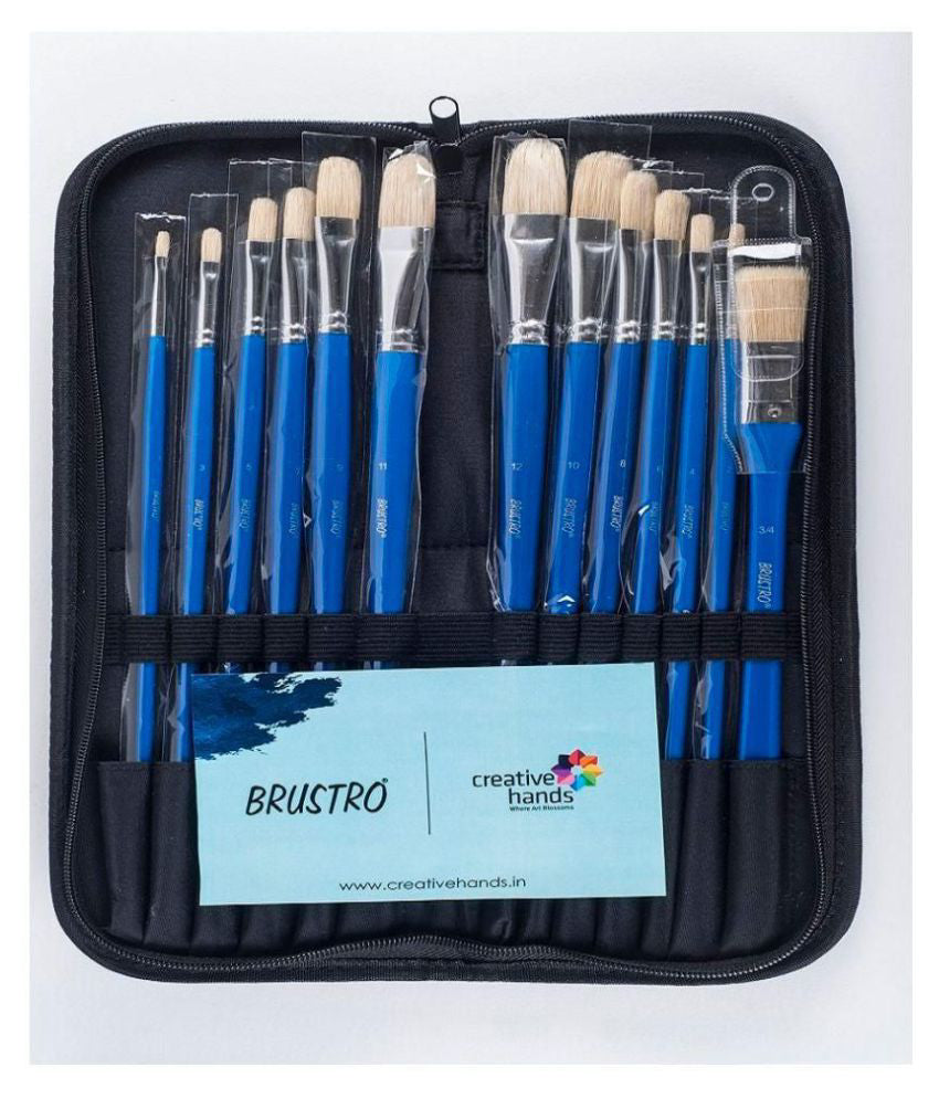 BRUSTRO, Paint Brush - Artists' | Hog Hair | Set of 13.