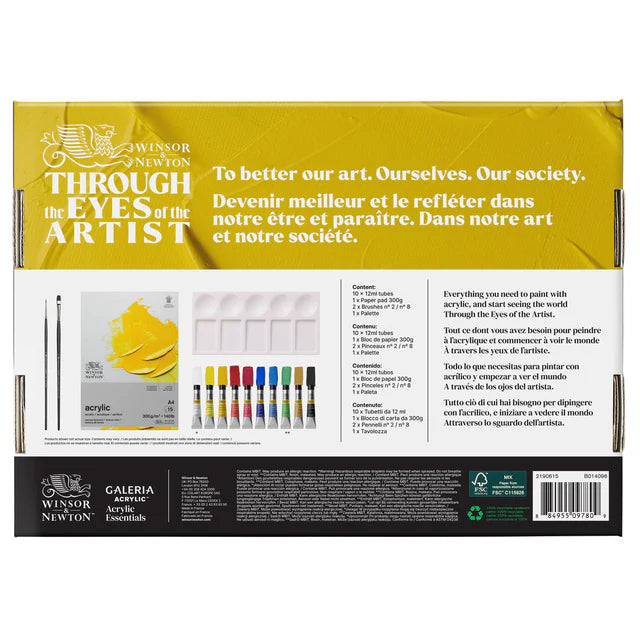 WINSOR & NEWTON, Acrylic Essentials - GALERIA | 14pc set.