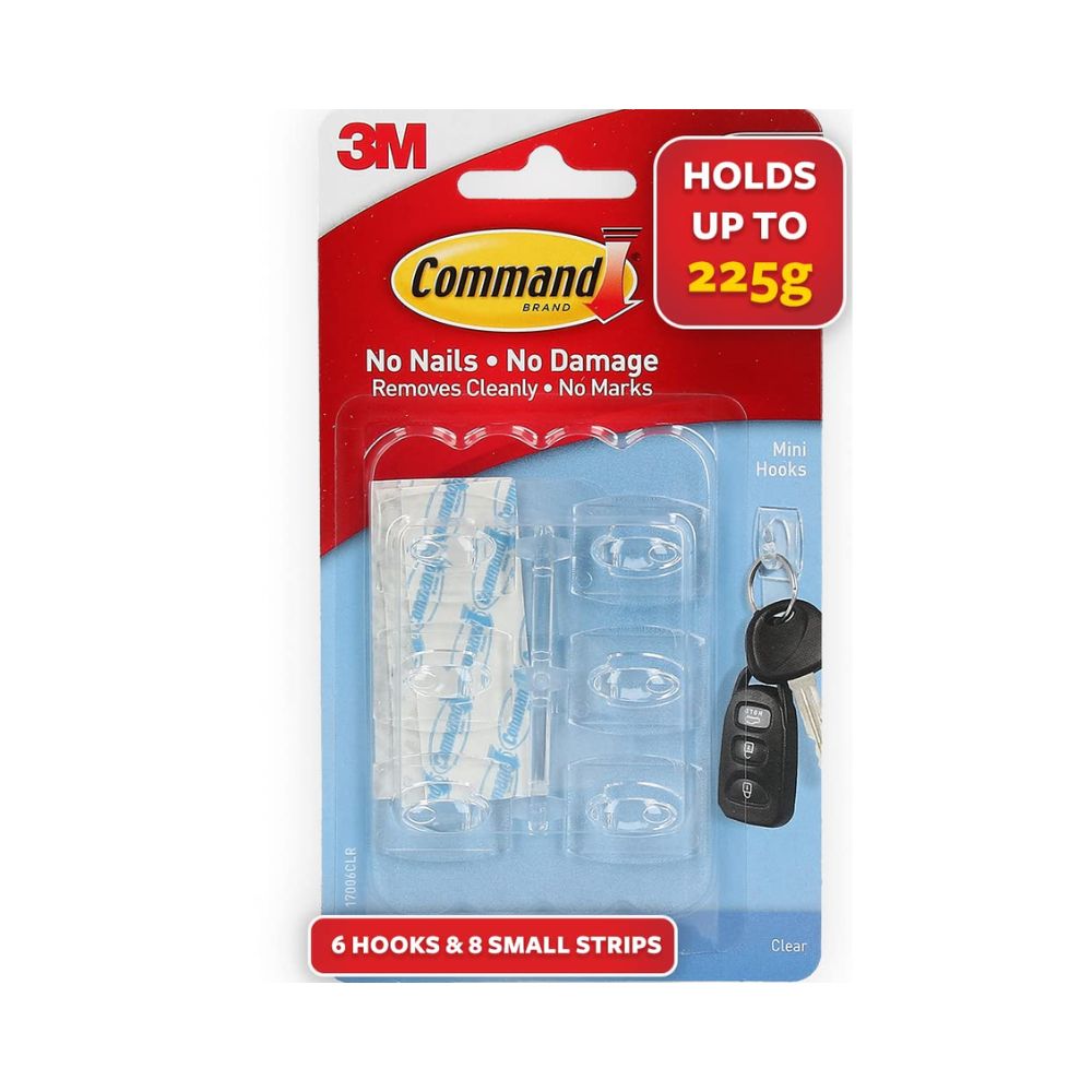 3M, Clear Hook - COMMAND | MINI | Set of 6.