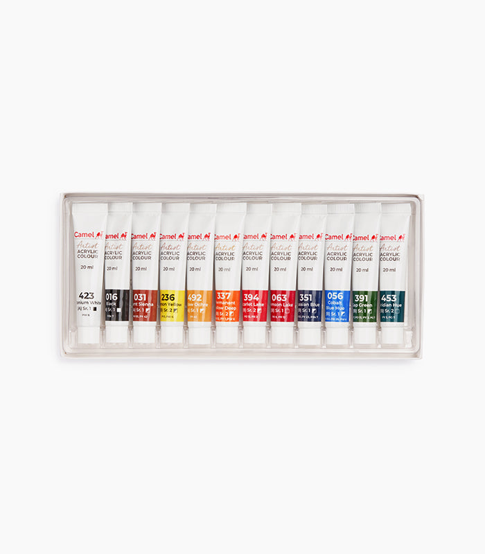 CAMEL, Acrylic Colours - ARTIST | Set of 12 | 20 ml.