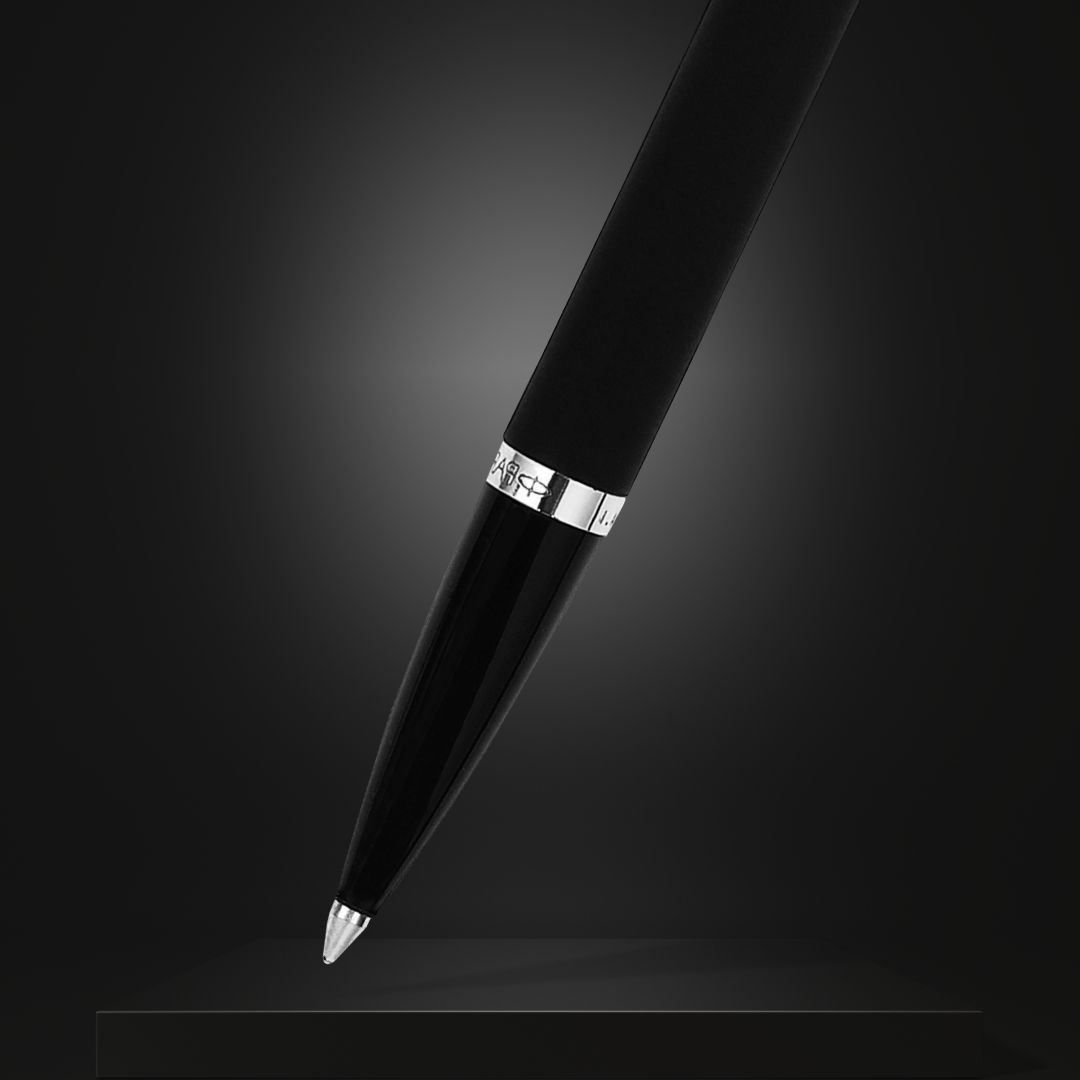 PARKER, Ballpoint Pen - LATITUDE Matte Black | Chrome Trim | Fine.