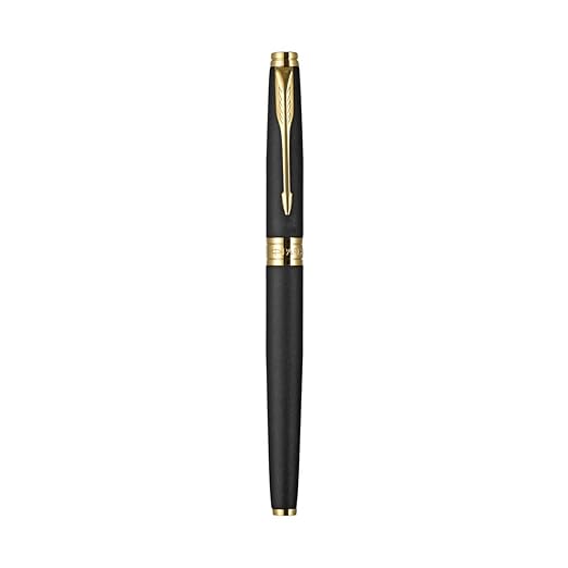 PARKER,  Gift Set - Rollerball Pen + Wallet | ASTER | Matte Black | Gold Trim.