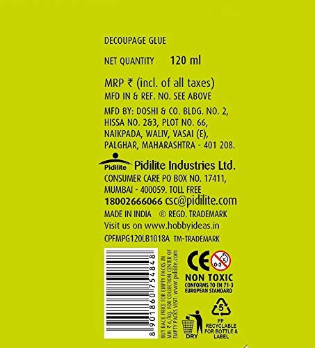 PIDILITE, Modge Podge Gloss Bottel - Fevicryl | 120 ml.
