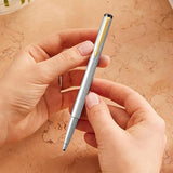 PARKER, Rollerball Pen - VECTOR | Stainless Steel | Gold Trim.