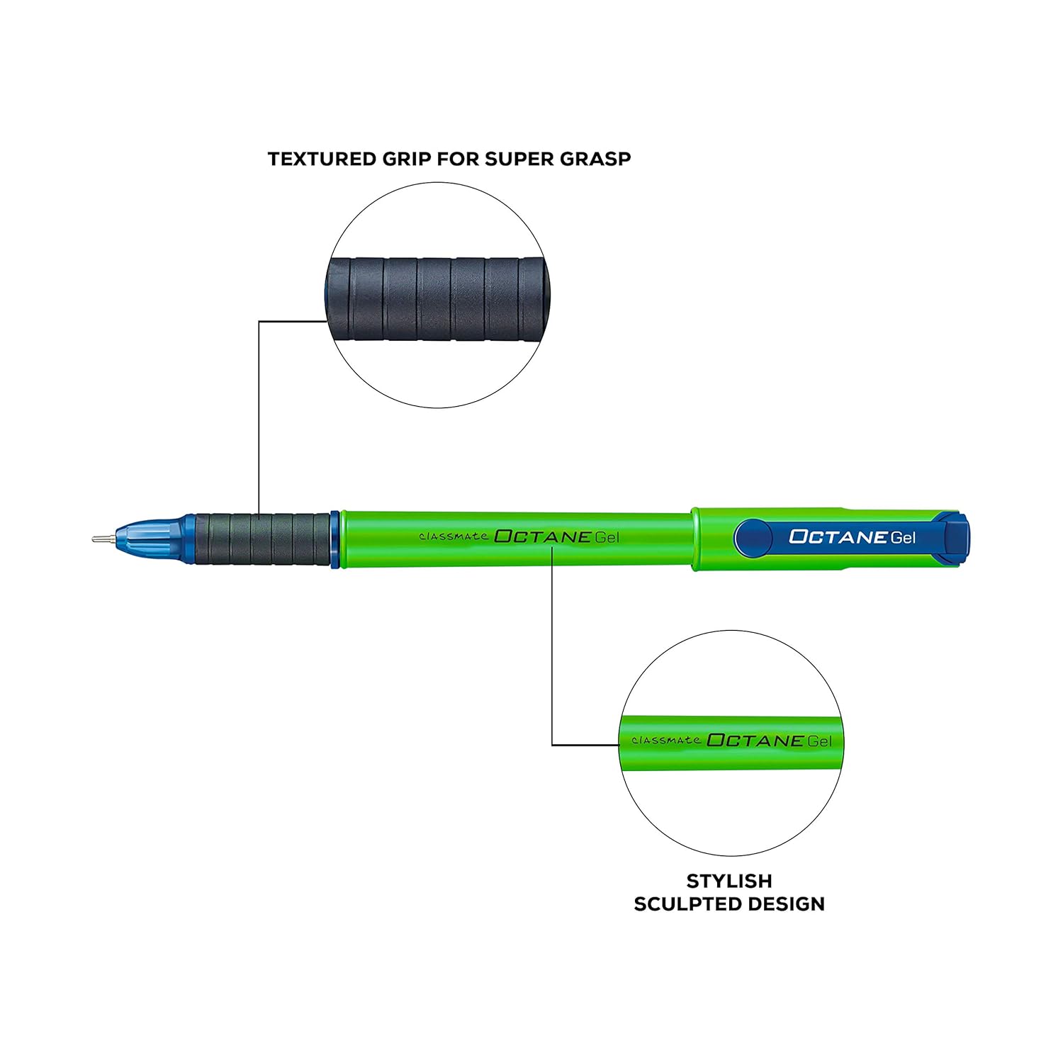 CLASSMATE, Gel Pen - Octane Neon Body | Set of 10.