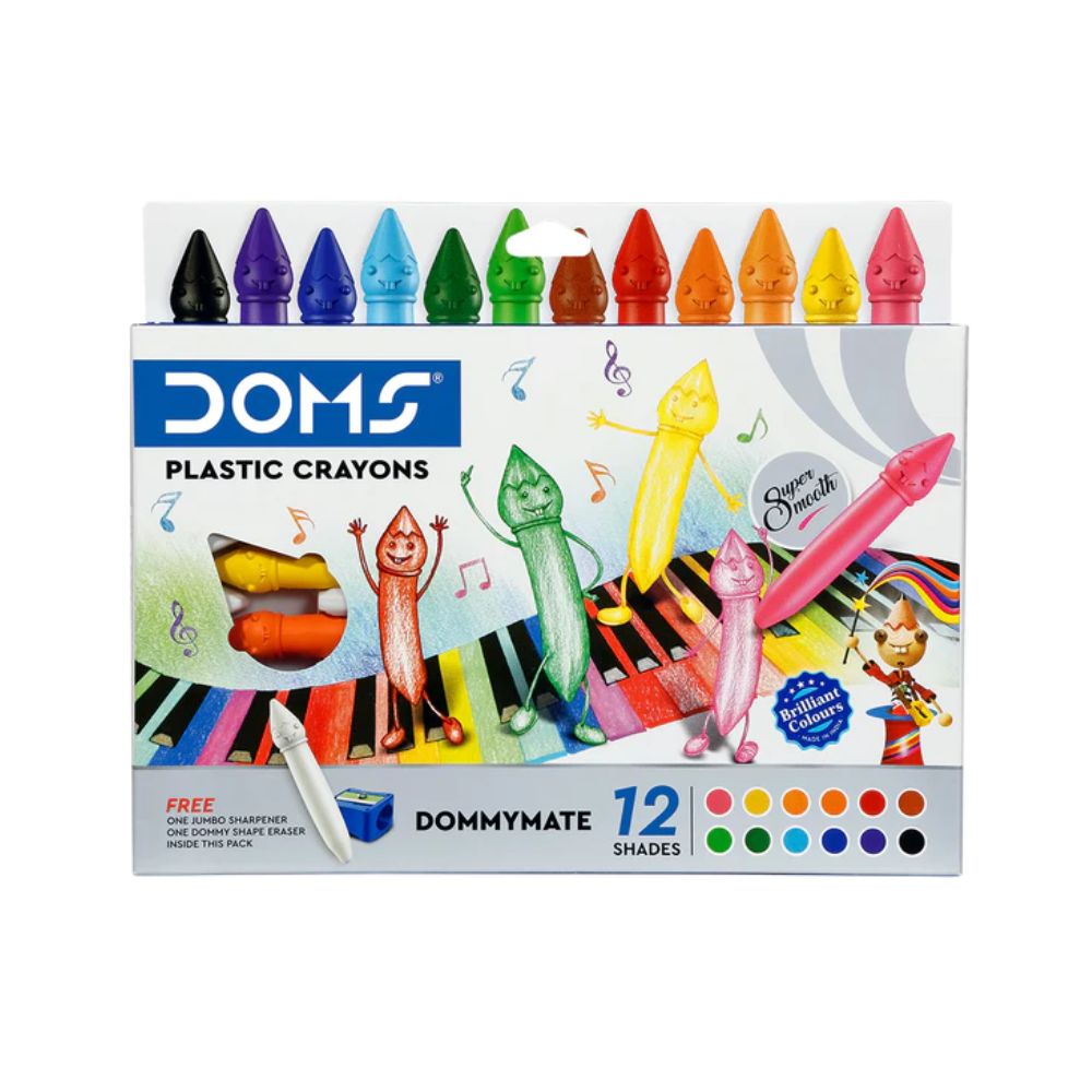 DOMS, Plastic Crayons - DOMMYMATE | Set of 12.