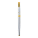 PARKER,  Gift Set - Rollerball Pen + Notebook | ASTER | Shiny Chrome | Gold Trim.