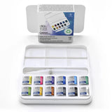 WINSOR & NEWTON, Watercolour - COTMAN | Water Brush Pocket Set | 12 Half Pans + Water Brush.