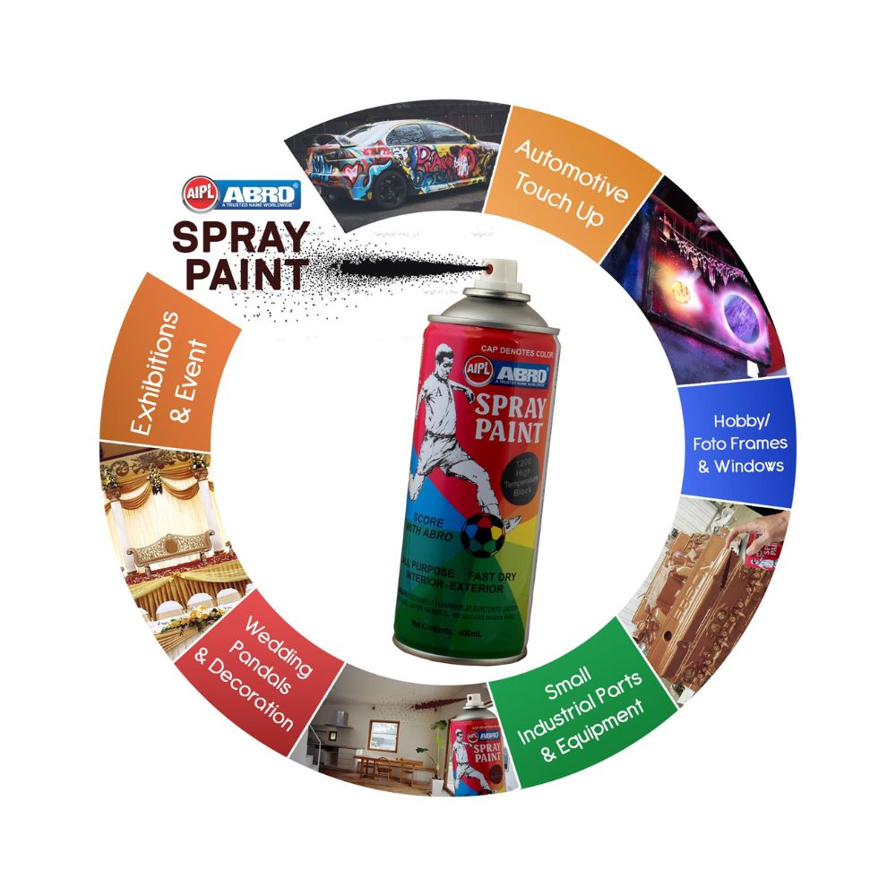 ABRO, Spray Paint - 4 Matt Balck | 400 ml.