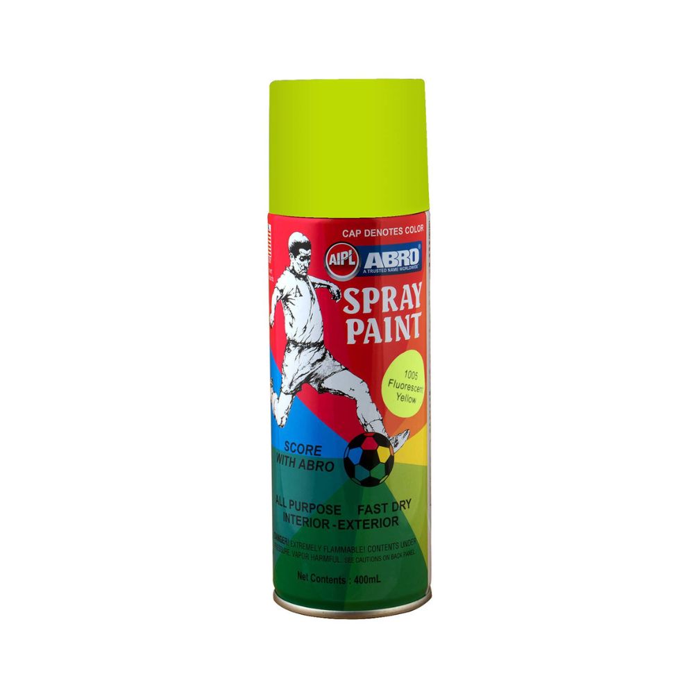 ABRO, Spray Paint - 1002 Fluorescent Yellow | 400 ml.