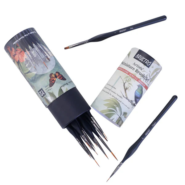 BRUSTRO, Paint Brush - ARTISTS | Miniature | Set of 12.