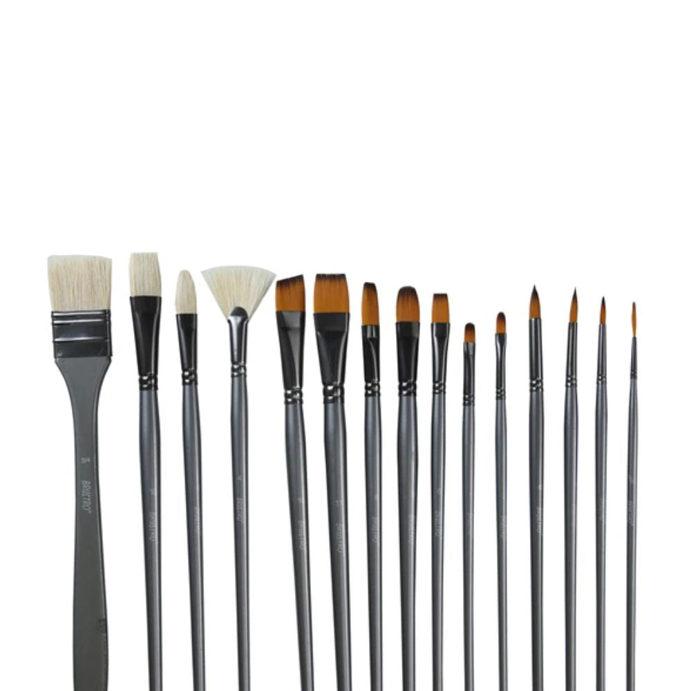 BRUSTRO, Paint Brush - Artists | Mixed Hair | Set of 15.