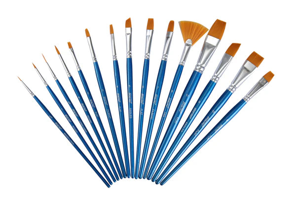 BRUSTRO, Paint Brush - Artists | Taklon Hair | Set of 15.