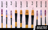 BRUSTRO, Paint Brush - Artists | Taklon Hair | Set of 15.