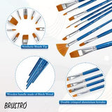 BRUSTRO, Paint Brush - Artists | Taklon Hair | Set of 15.