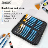 BRUSTRO, Paint Brush - Artists' | Taklon Hair | Set of 15.