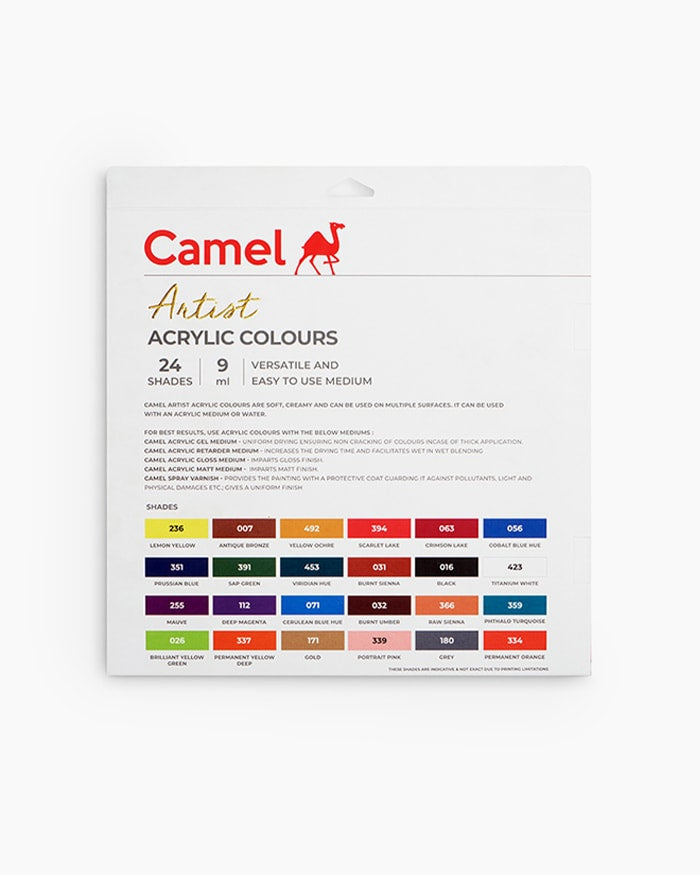 CAMEL, Acrylic Colours - ARTIST | Set of 24 | 9 ml.