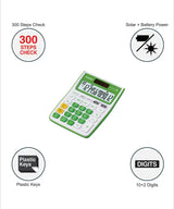 CASIO, Calculator - GREEN Check Correct | 12 Digits | 300 Steps Check.