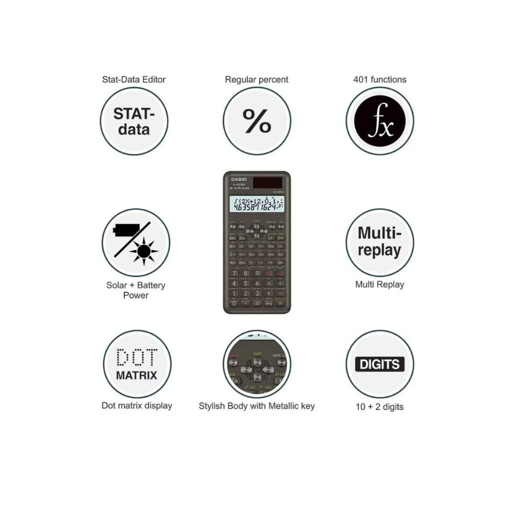 CASIO, Scientific Calculator - 2 LINE DISPLAY | 401 Functions.