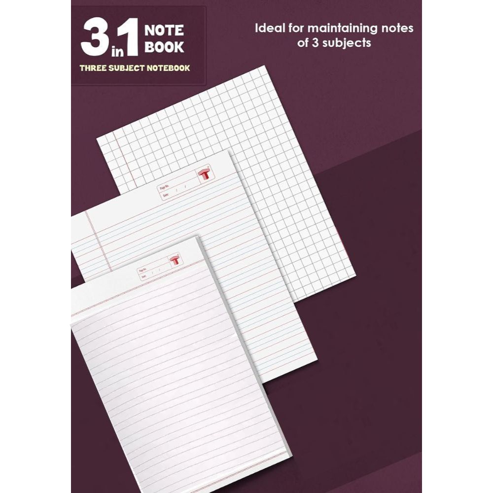 CLASSMATE, Exercise Book - 3 in 1 Dynamic | Soft Bound | Jumbo | 172 Pages.