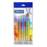 DOMS, Paint Brushes - COLOURMATE | Synthetic FLAT & ROUND | Set of 7.