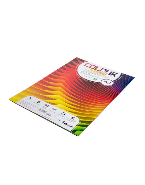 SCHOLAR, Colour Paper - Premium | Pack of 20 | 120 gsm.