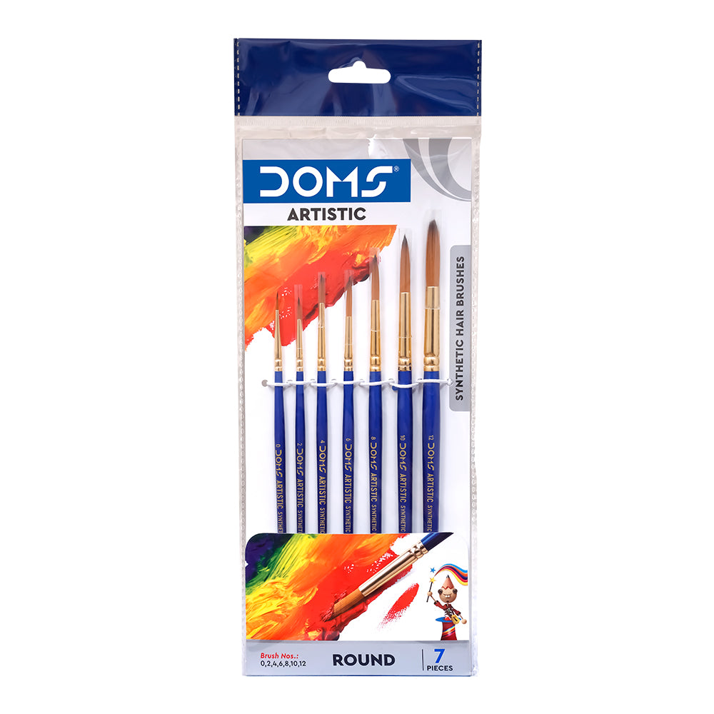 DOMS, Paint Brushes - ARTISTIC | ROUND | Set of 7.