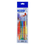 DOMS, Paint Brushes - COLOURMATE | Synthetic FLAT & ROUND | Set of 5.