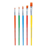 DOMS, Paint Brushes - COLOURMATE | Synthetic FLAT & ROUND | Set of 5.