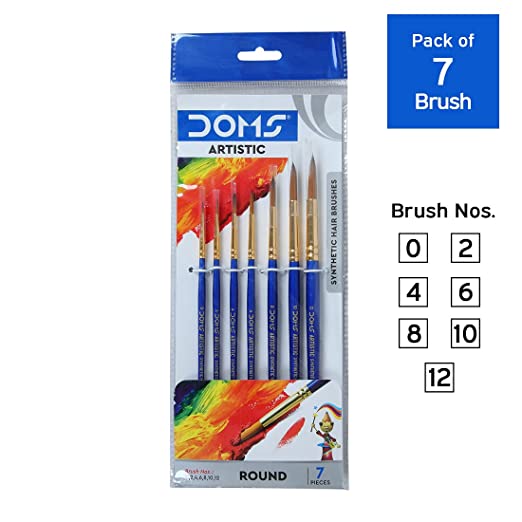 DOMS, Paint Brushes - ARTISTIC | ROUND | Set of 7.