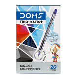 DOMS, Ballpoint Pen - TRIO MATIC + | Triangle | Set of 20.