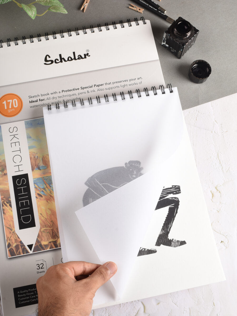 SCHOLAR, Sketch Book - Sketch Shield | 32 Sheets | 170 gsm.