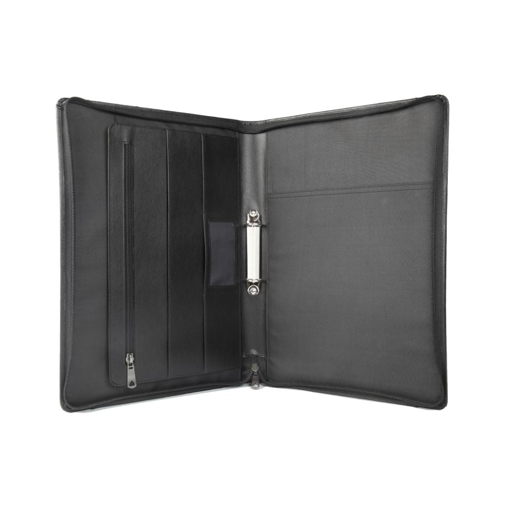 ELAN, Foam Zip Around Folder with Handle | BLACK | A4.