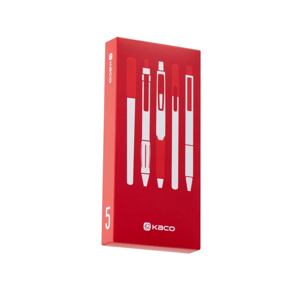 KACO, Gel Pen - RED | Set of 5.