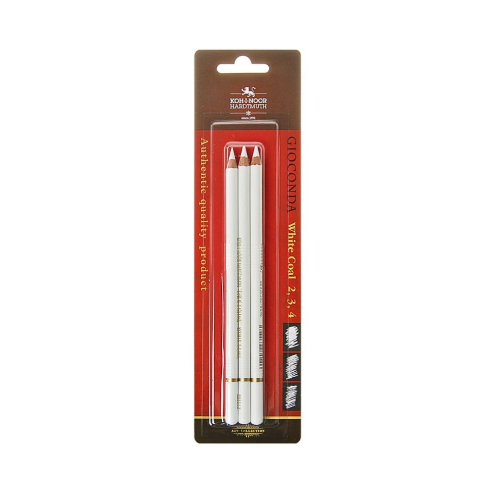 KOH-I-NOOR, Charcoal Pencil - GIOCONDA | WHITE | Set of 3.