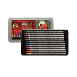 KOH-I-NOOR, Coloured Sticks - Progresso Aquarell | Set of 12.