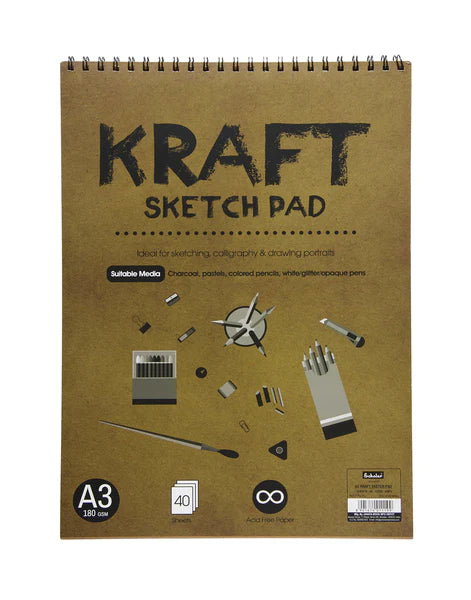 SCHOLAR, Sketch Pad - Kraft | 40 Sheets | 180 gsm.