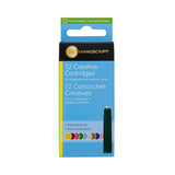 MANUSCRIPT, Ink Cartridge - Creative | 9 Assorted Colours | Pack of 12.