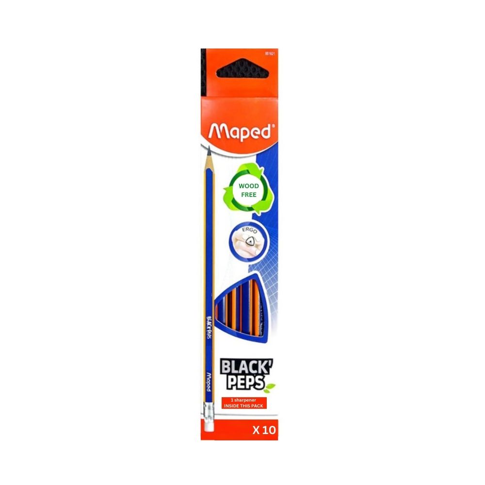 MAPED, Pencil - Black' Peps | Pack of 10.