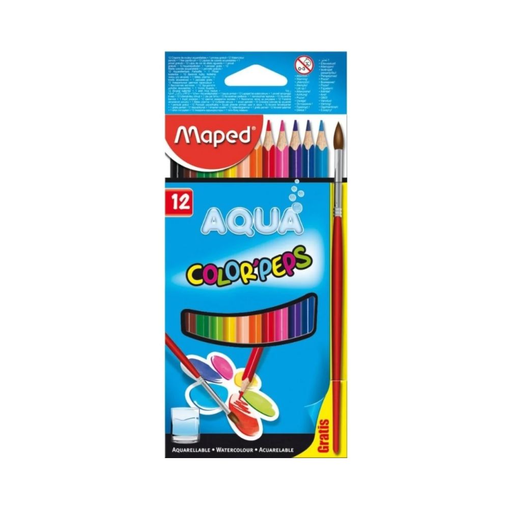 MAPED, Watercolour Pencil - COLOR'PEPS AQUA | Set of 12.
