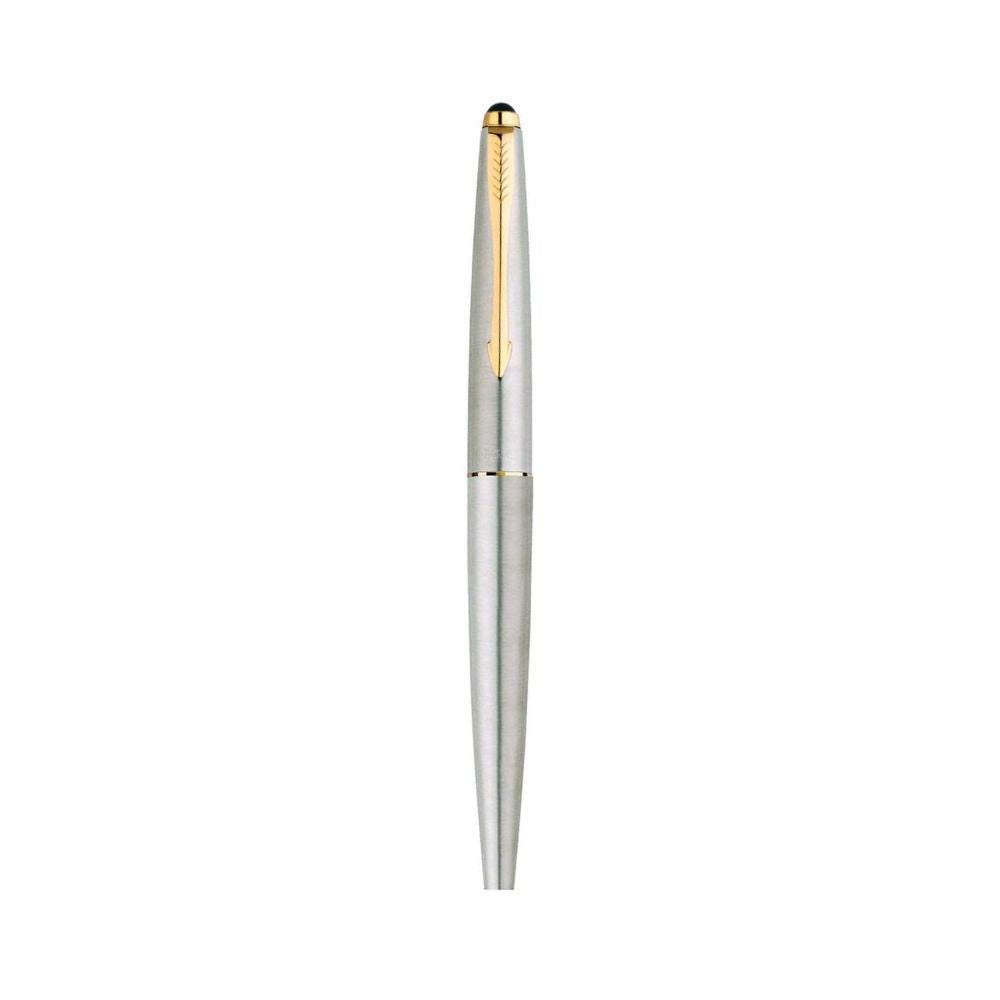 PARKER, Ballpoint Pen - GALAXY Stainless Steel | Gold Trim | Fine.