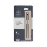 PARKER, Ballpoint Pen - VECTOR Stainless Steel Chrome Trim | Fine.