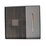 PARKER, Gift Set - JOTTER | Stainless Steel Gold Trim Ballpoint Pen + Black Paper Notebook.