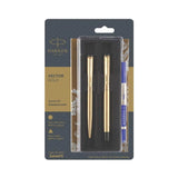 PARKER, Gift Set - VECTOR Gold Gold Trim Rollerball Pen + Ballpoint Pen | Ultra Fine.