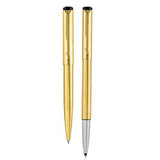 PARKER, Gift Set - VECTOR Gold Gold Trim Rollerball Pen + Ballpoint Pen | Ultra Fine.