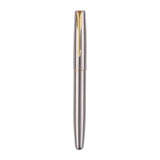 PARKER, Rollerball Pen - FRONTIER Stainless Steel | Gold Trim | Ultra Fine.