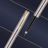 PARKER, Rollerball Pen - FRONTIER Stainless Steel | Gold Trim | Ultra Fine.