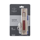 PARKER, Rollerball Pen - VECTOR Metallix | Chrome Trim | Fine.