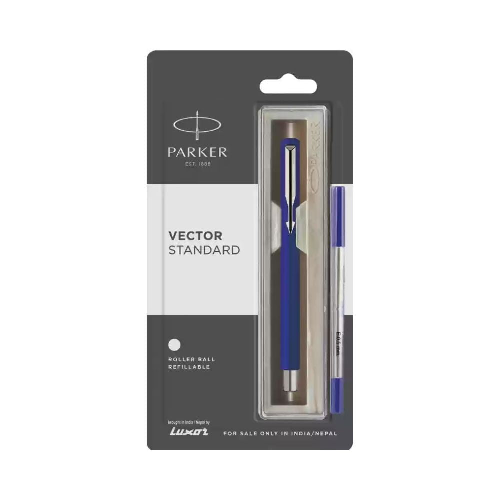 PARKER, Rollerball Pen - VECTOR Standard | Chrome Trim | Fine.