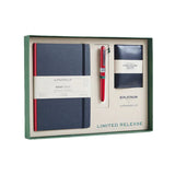 PLATINUM x myPAPERCLIP, Gift Set - PLAISIR Fountain Pen (Red) + BINARY Series NOTEBOOK + Card Holder Wallet.